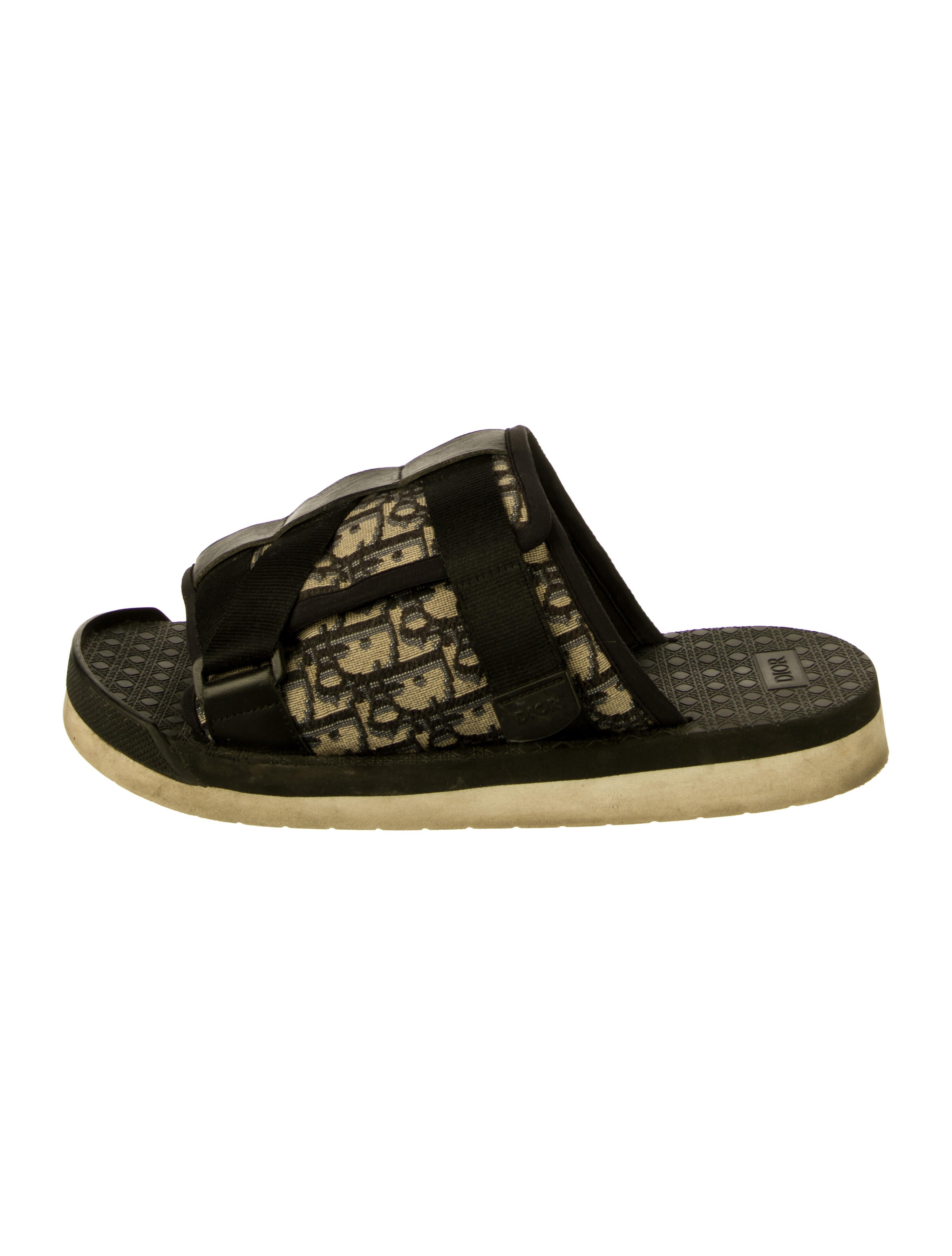 Christian Dior Oblique Jacquard Canvas Slides